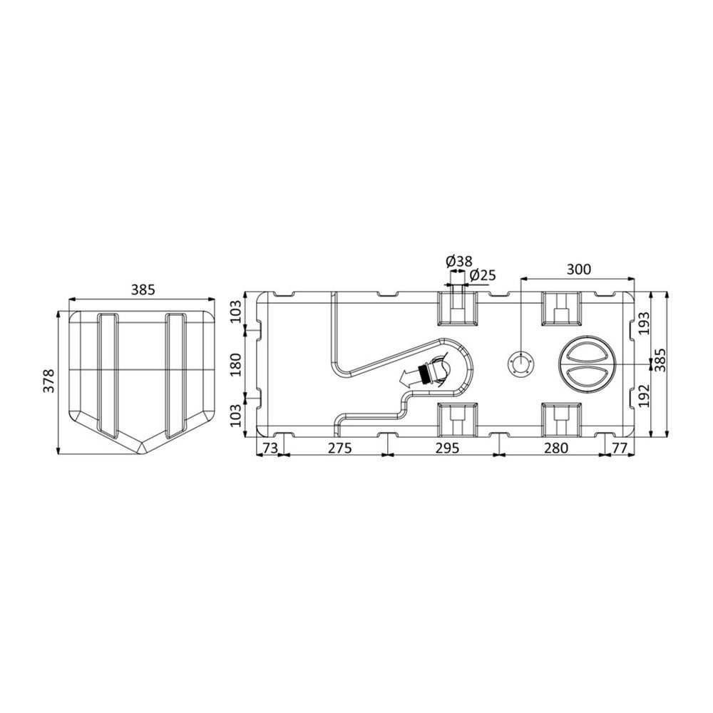 Waste water tank w/macerator 24 V 100 l - foto originale Osculati Srl
