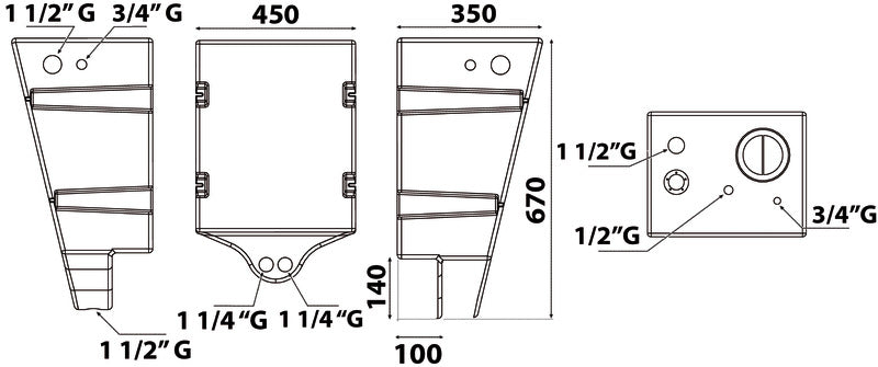 Waste water tank bulkhead mounting 60 l - foto originale Osculati Srl