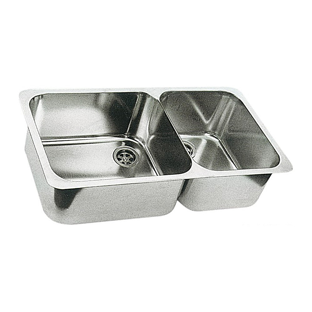 Double sink SS, polished 600x320 mm - foto originale Osculati Srl