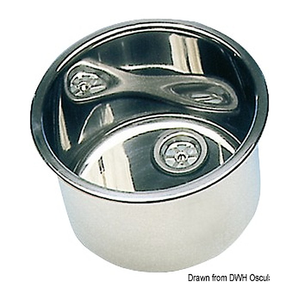 SS mirror polished round sink 385x180 mm - foto originale Osculati Srl