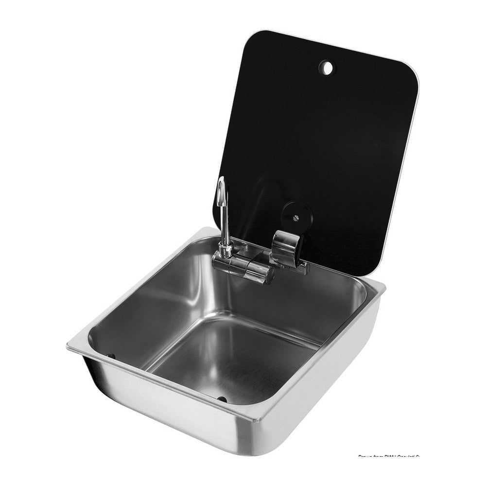 Can Sink w/tinted glass lid 325x350 mm - foto originale Osculati Srl