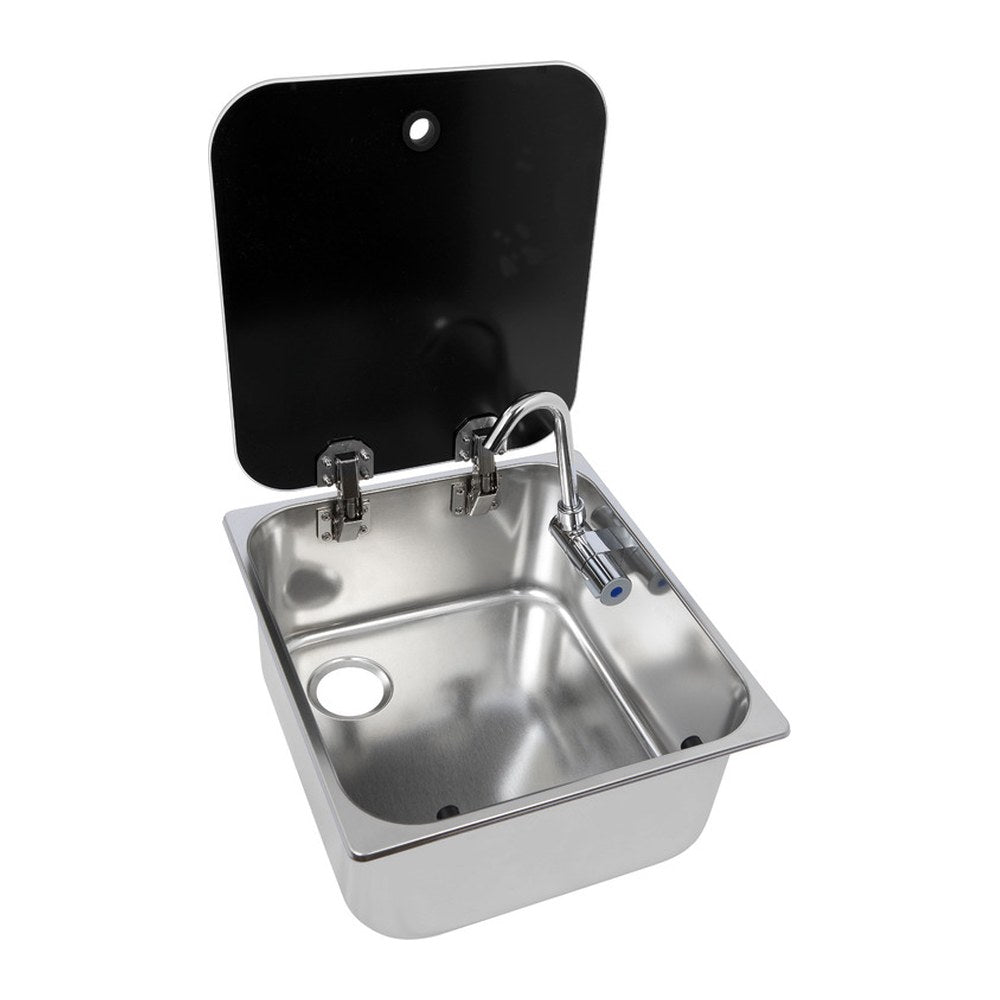 Sink w/tinted glass lid 352x322x146 mm - foto originale Osculati Srl