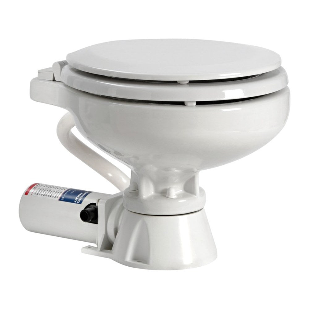 Electric toilet unit space saver wooden seat 12 V - foto originale Osculati Srl