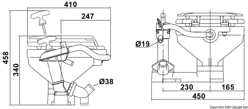 JABSCO manual toilet - foto originale Osculati Srl