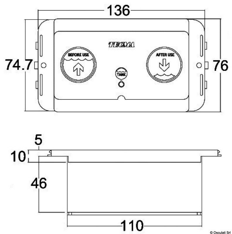 TECMA All in One control panel w/two buttons - foto originale Osculati Srl