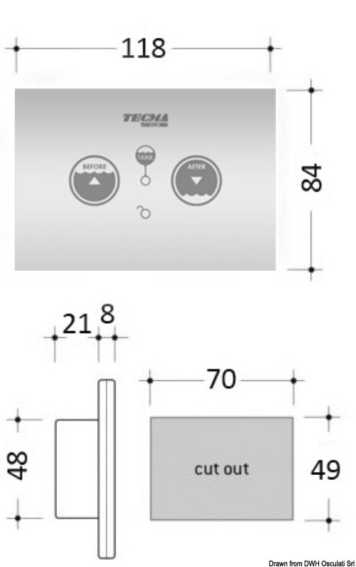 SFT touch control panel for TECMA electric toilets - foto originale Osculati Srl