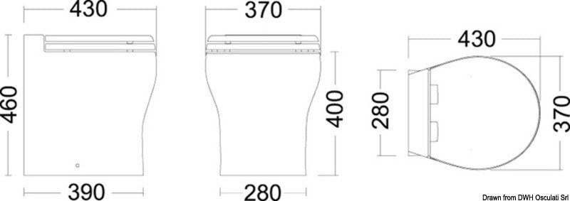 TECMA WC Elegance 2G 24 V Touch above floor - foto originale Osculati Srl