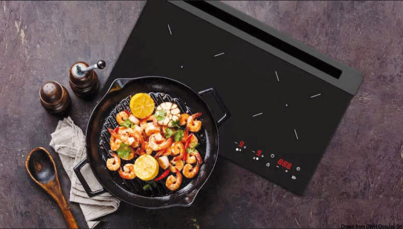 Gas hob w/glass top 2 burners 15 W - foto originale Osculati Srl