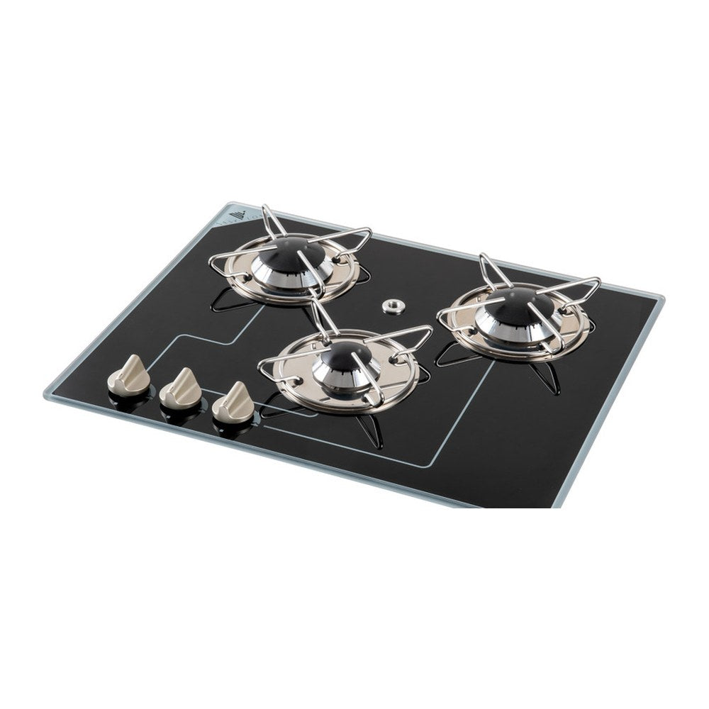 Gas hob N.3 pyroceram burners 505 x 410 mm - foto originale Osculati Srl