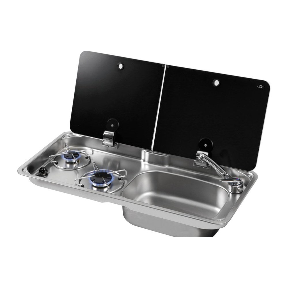 Can 2-burner right hob w/tinted glass cover - foto originale Osculati Srl