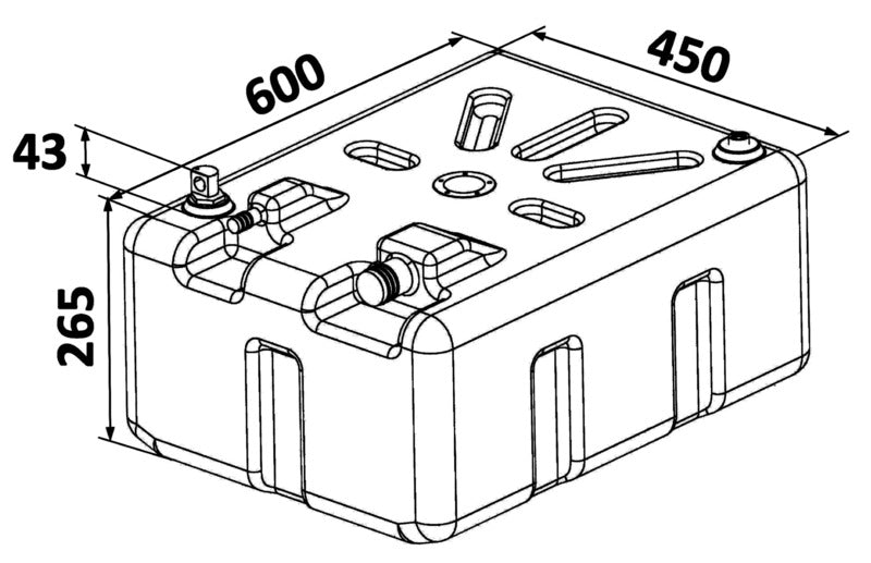 Fuel tank PE 60 l - foto originale Osculati Srl