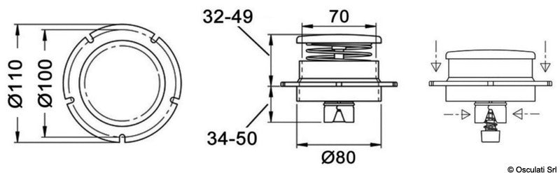 Wind Shell venting system Open / Close valve - foto originale Osculati Srl