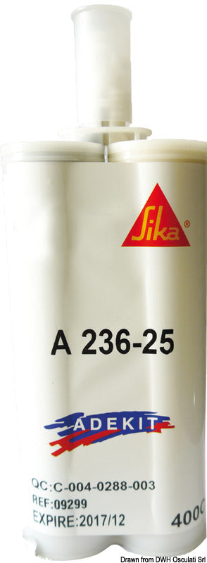 Sika ADEKIT A236-25 ad. bicomponente nero 400 ml - foto originale Osculati Srl