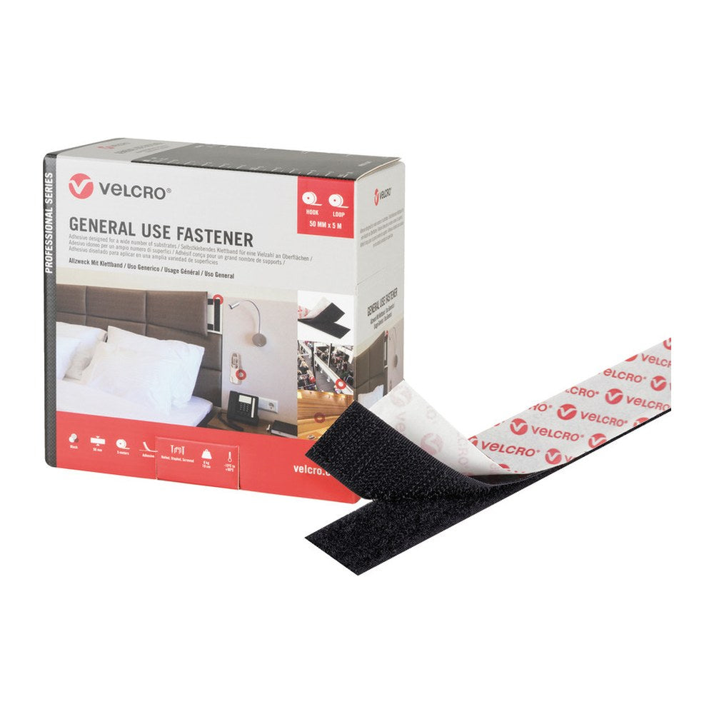 VELCRO® Brand GENERAL USE m 5 x 50 mm black - foto originale Osculati Srl