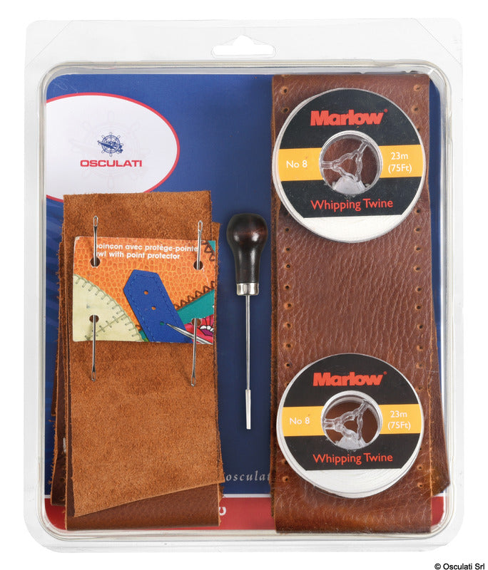 Kit to cover steering wheels w/leather brown - foto originale Osculati Srl
