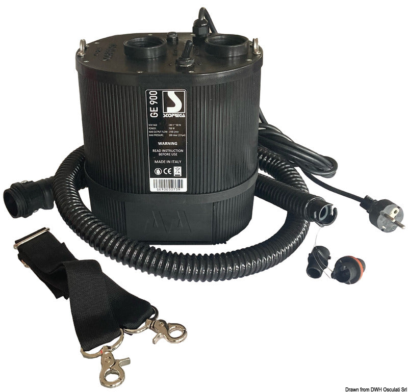 Gonfiatore SCOPREGA elettrico GE 900AA-PLUS 230V - foto originale Osculati Srl
