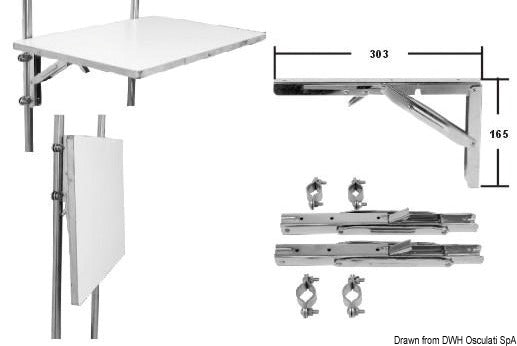 SS foldable for table (pair of) 303x165 mm - foto originale Osculati Srl