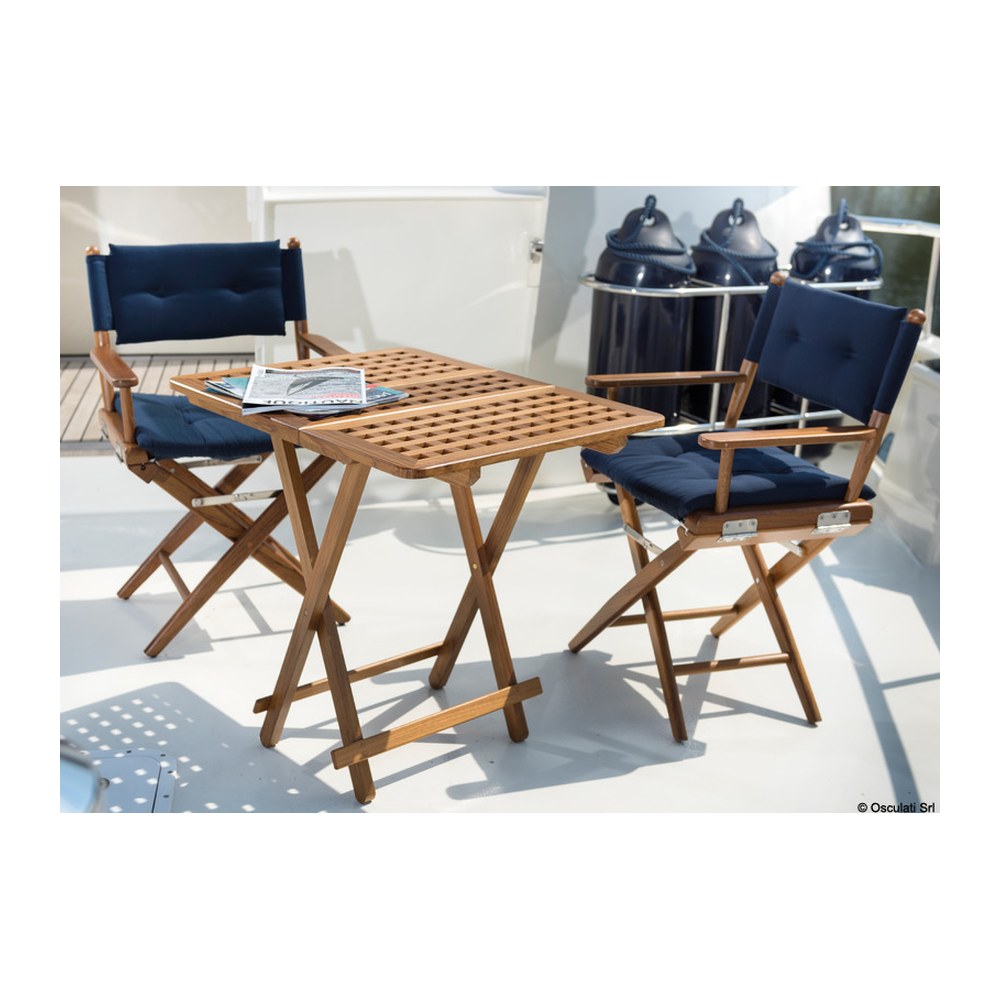 ARC Teak folding chair blue fabric - foto originale Osculati Srl