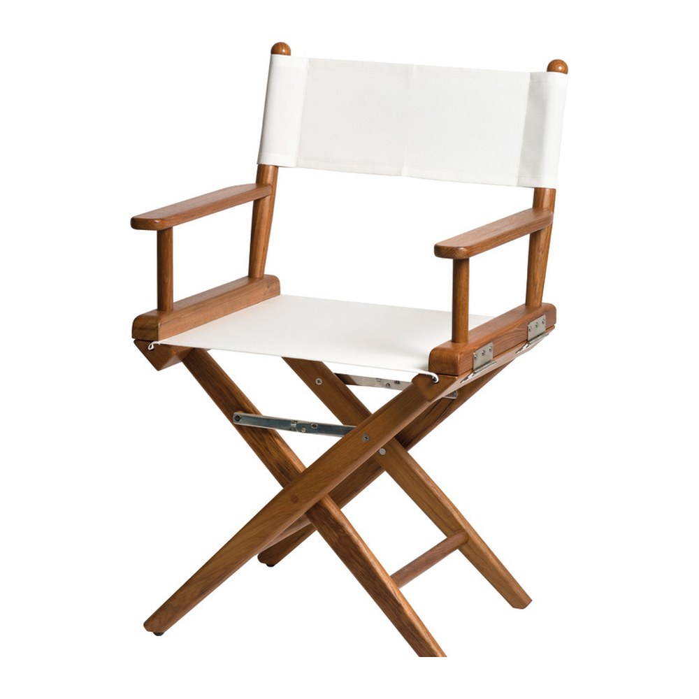 ARC Teak folding chair white fabric - foto originale Osculati Srl