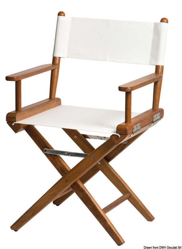ARC Teak folding chair white fabric - foto originale Osculati Srl