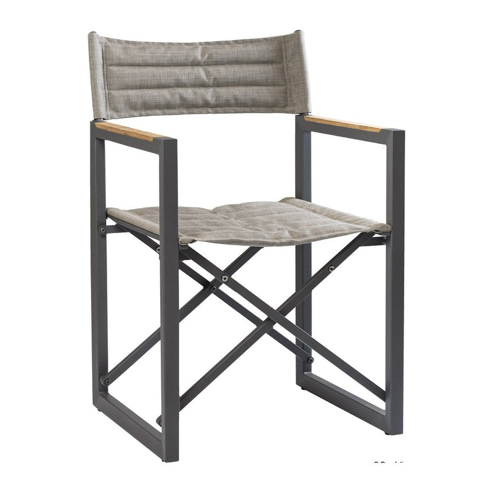 Sedia pieghevole alluminio teak ARC The Square grigia - foto originale Osculati Srl