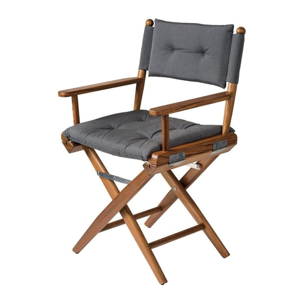 ARC Teak folding chair dark grey padded fabric - foto originale Osculati Srl