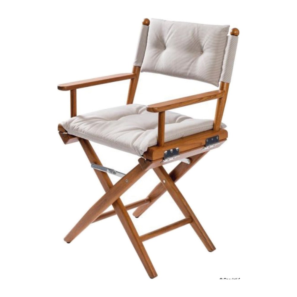 ARC Teak folding chair sand padded fabric - foto originale Osculati Srl