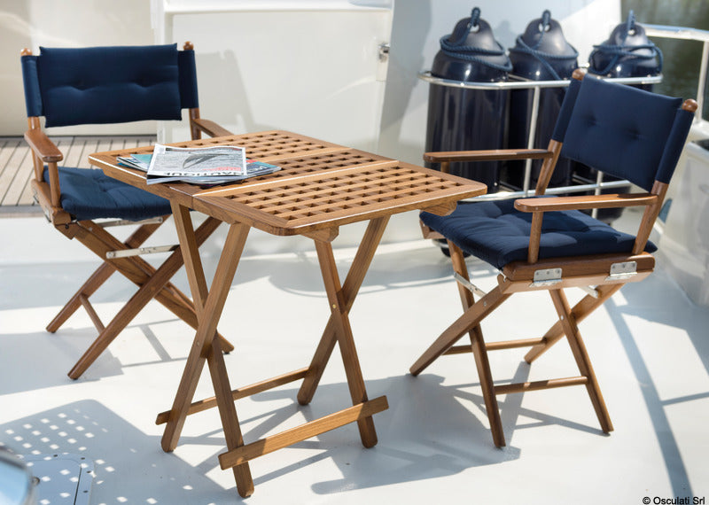 ARC Teak folding chair blue fabric - foto originale Osculati Srl