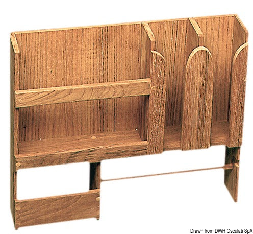ARC Teak dishes rack 490x106x425 mm - foto originale Osculati Srl