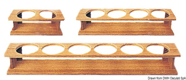 ARC Teak glass holder 425x87x90 mm - foto originale Osculati Srl