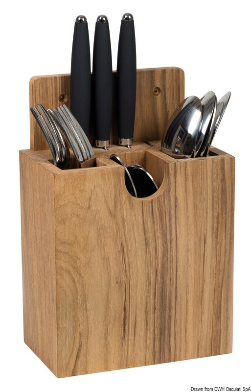 ARC teak cutlery holder 150x210x80 mm - foto originale Osculati Srl