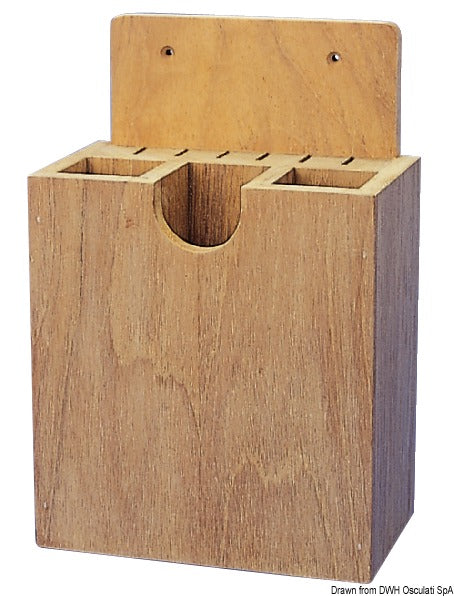 ARC teak cutlery holder 150x210x80 mm - foto originale Osculati Srl