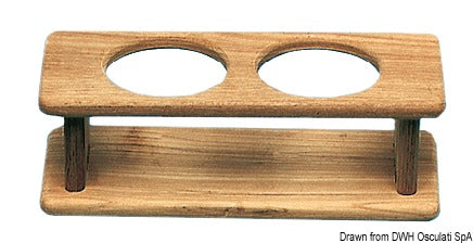 ARC Teak two-bottle rack holder 260x115x105 mm - foto originale Osculati Srl