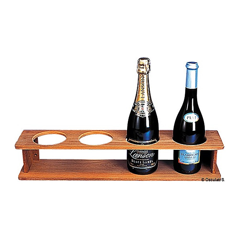 ARC Teak four-bottle rack holder 560x115x105 mm - foto originale Osculati Srl
