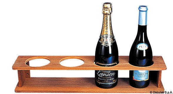 ARC Teak four-bottle rack holder 560x115x105 mm - foto originale Osculati Srl