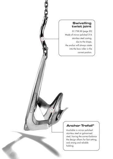 Trefoil anchor AISI 316 5 kg - foto originale Osculati Srl