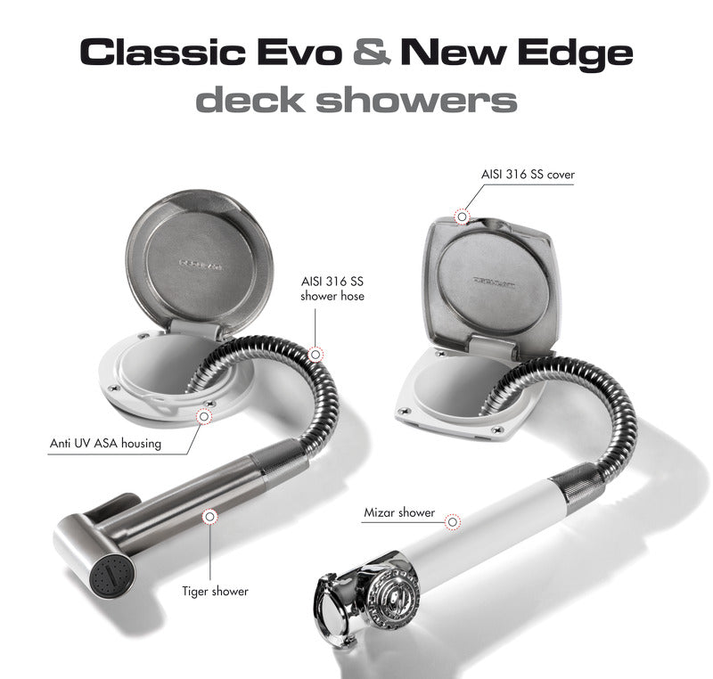 Classic Evo deck shower Tiger SS hose 2.5m white - foto originale Osculati Srl
