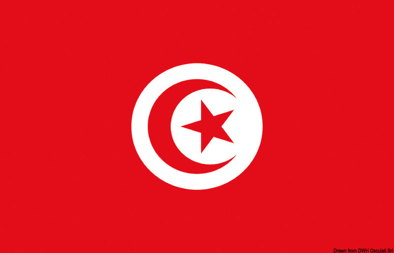 Flag Tunisia 40 x 60 cm - foto originale Osculati Srl