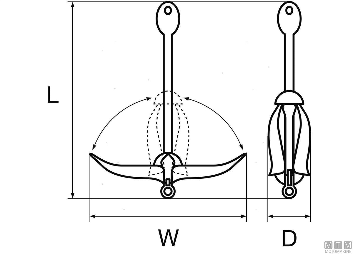 Umbrella anchor 1.5 kg hot-dip galvanized steel - original photo Motomarine Srl