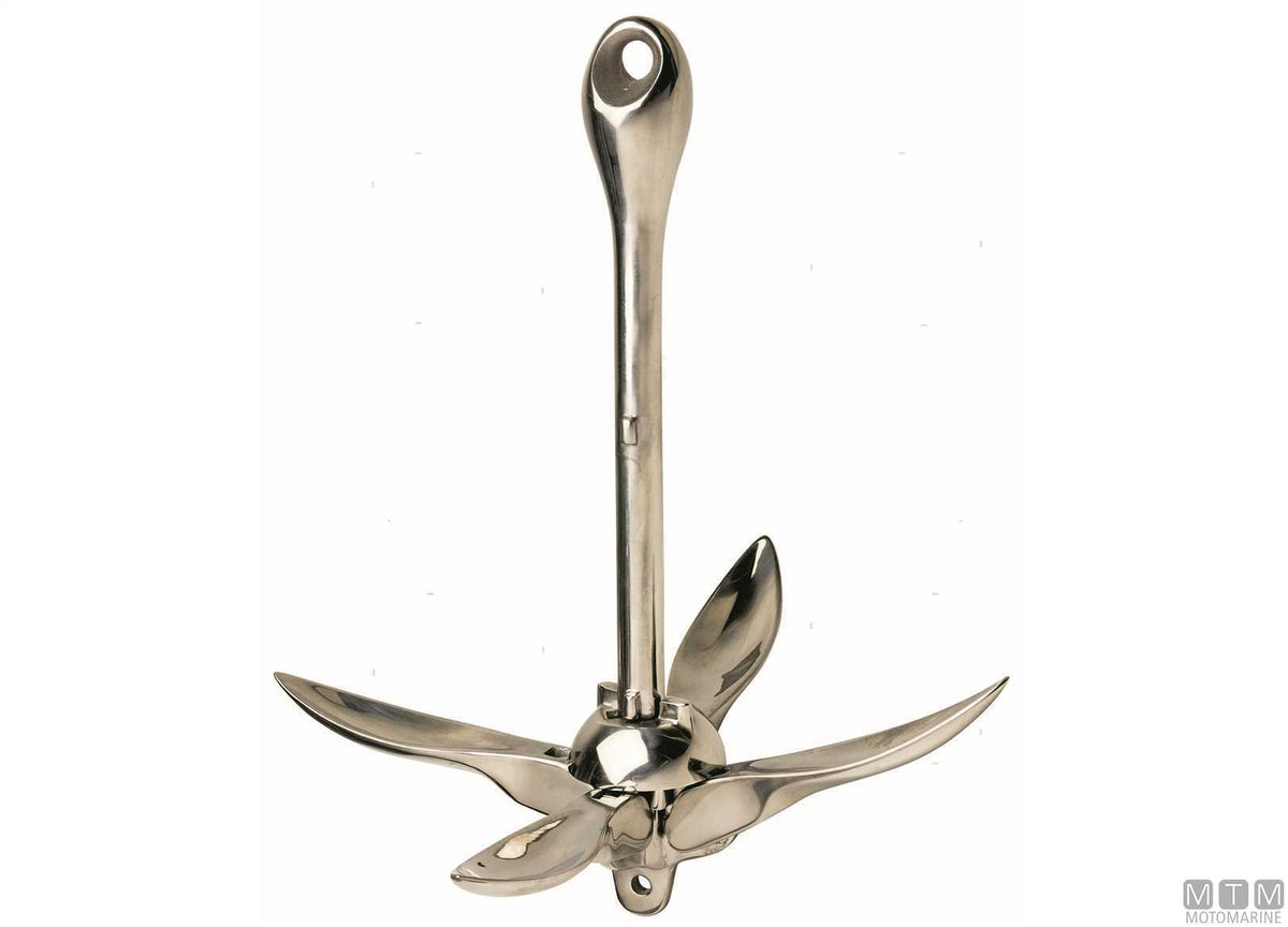 Folding anchor 2.5 kg, stainless steel 316 - original photo Motomarine Srl