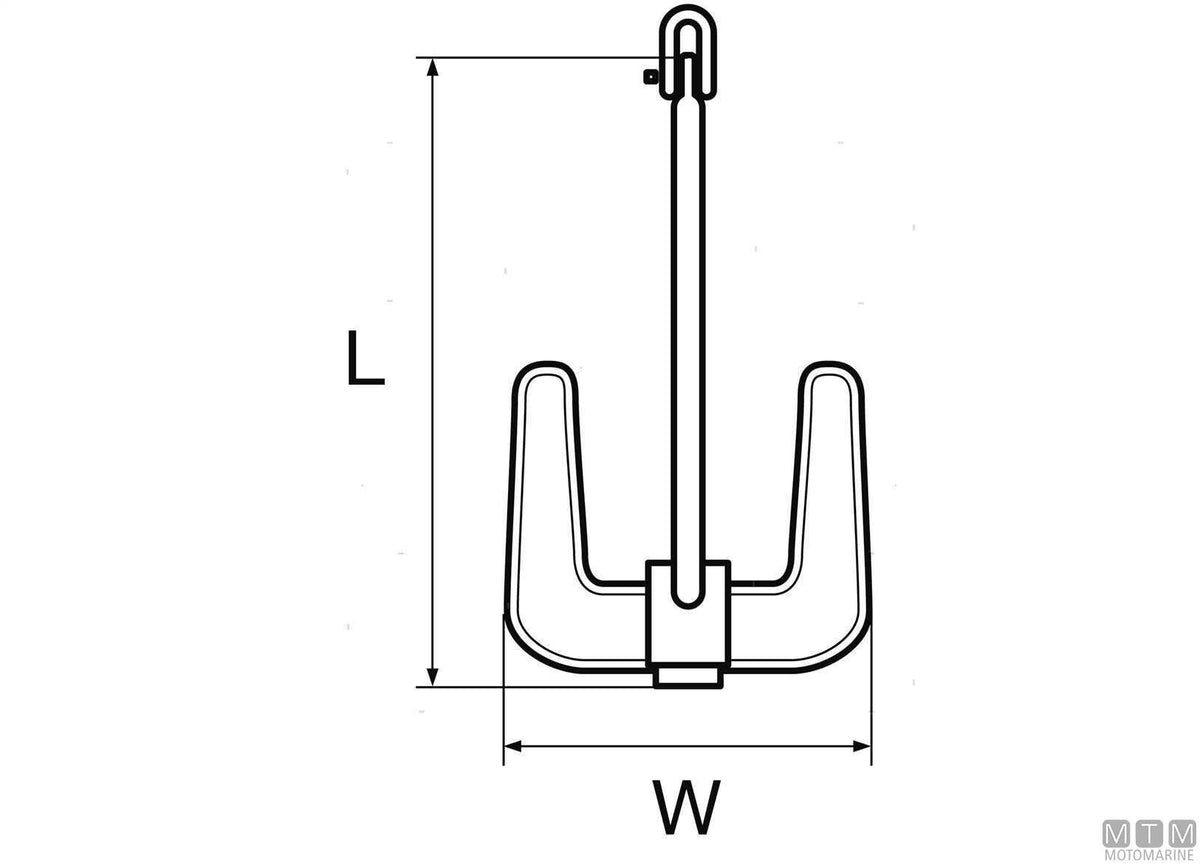 Hall anchor 2 kg hot-dip galvanized steel - original photo Motomarine Srl
