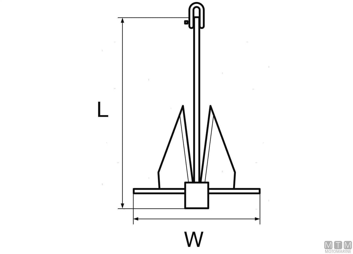 Danforth anchor 4 kg hot-dip galvanized steel - original photo Motomarine Srl