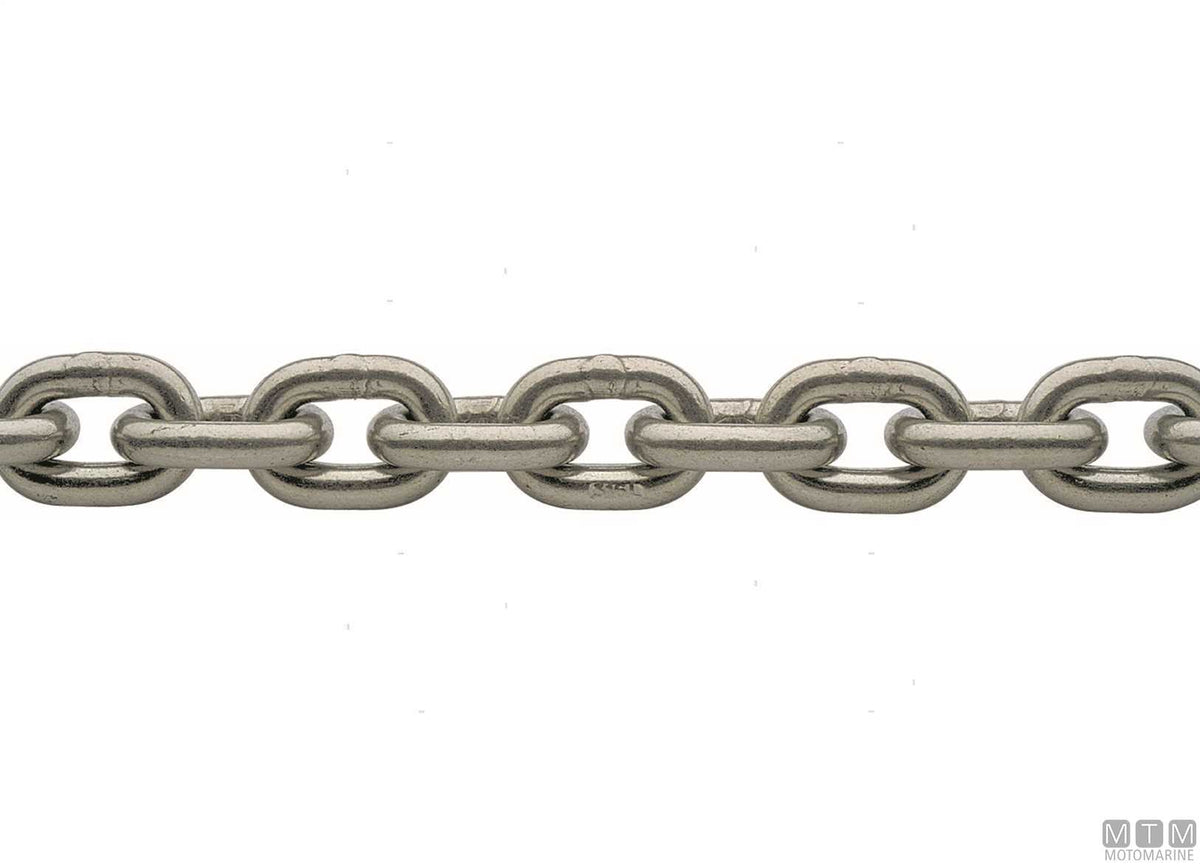 Calibrated chain DIN 766 Ø6 mm, 50 m, stainless steel 316 G40 - original photo Motomarine Srl
