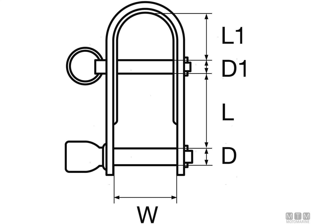 Snap shackle 2 pins D5 mm stainless steel 316 stamped - original photo Motomarine Srl