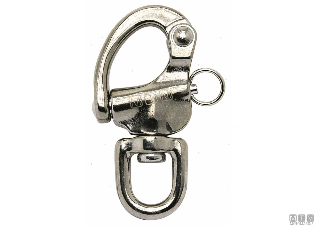 Swivel spinnaker quick release snap shackle L90 mm, 316 stainless steel, M-Card - original photo Motomarine Srl
