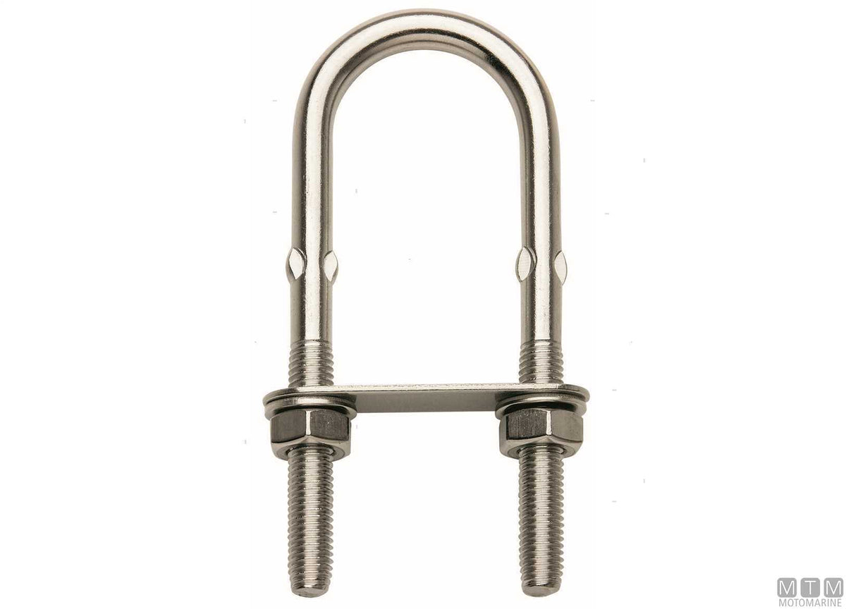 U-bolt with crimped rod Ø6 mm stainless steel 316 - original photo Motomarine Srl