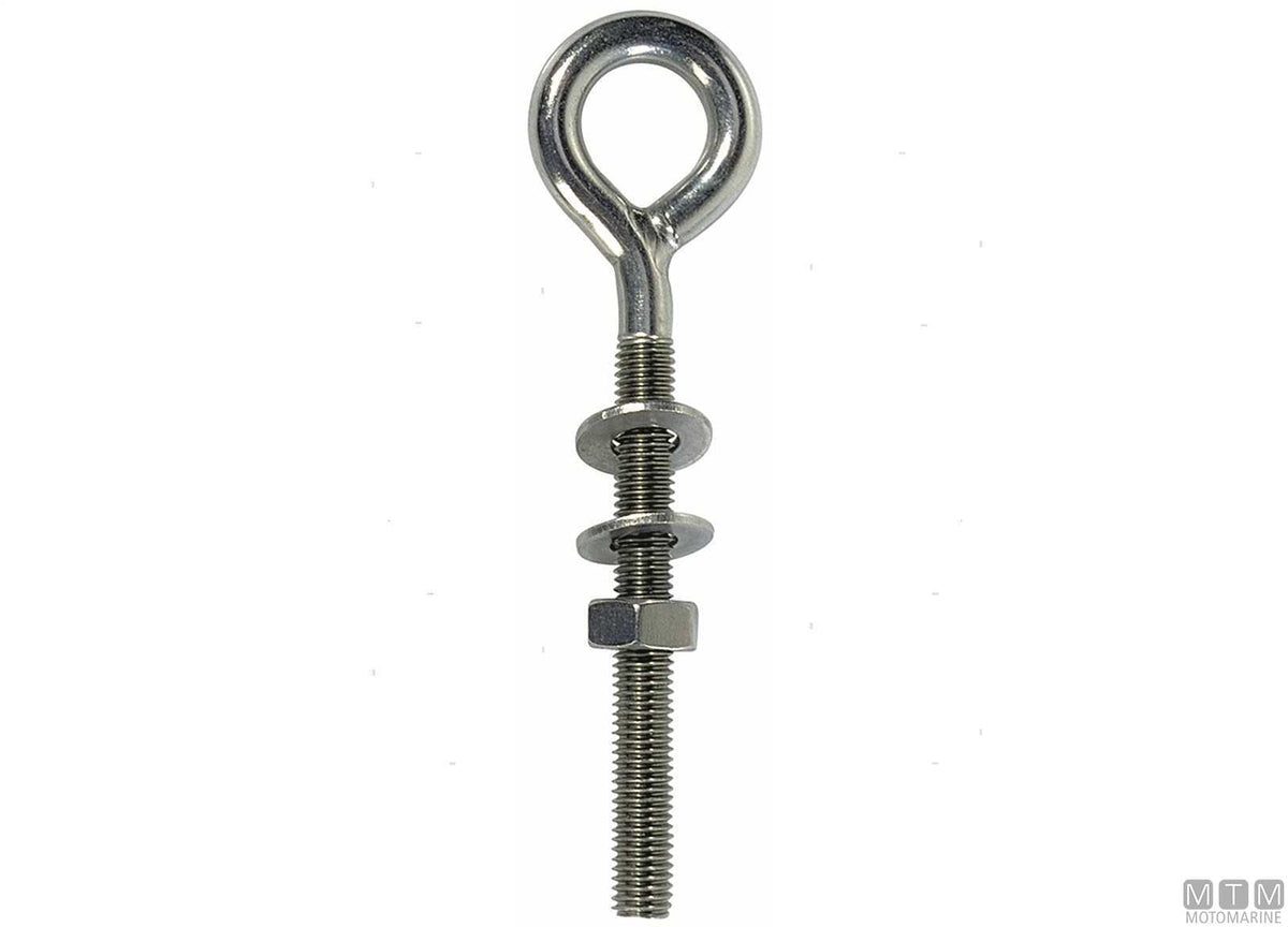 Eye bolt with welded eye Ø6 mm H60 mm stainless steel 316 - original photo Motomarine Srl