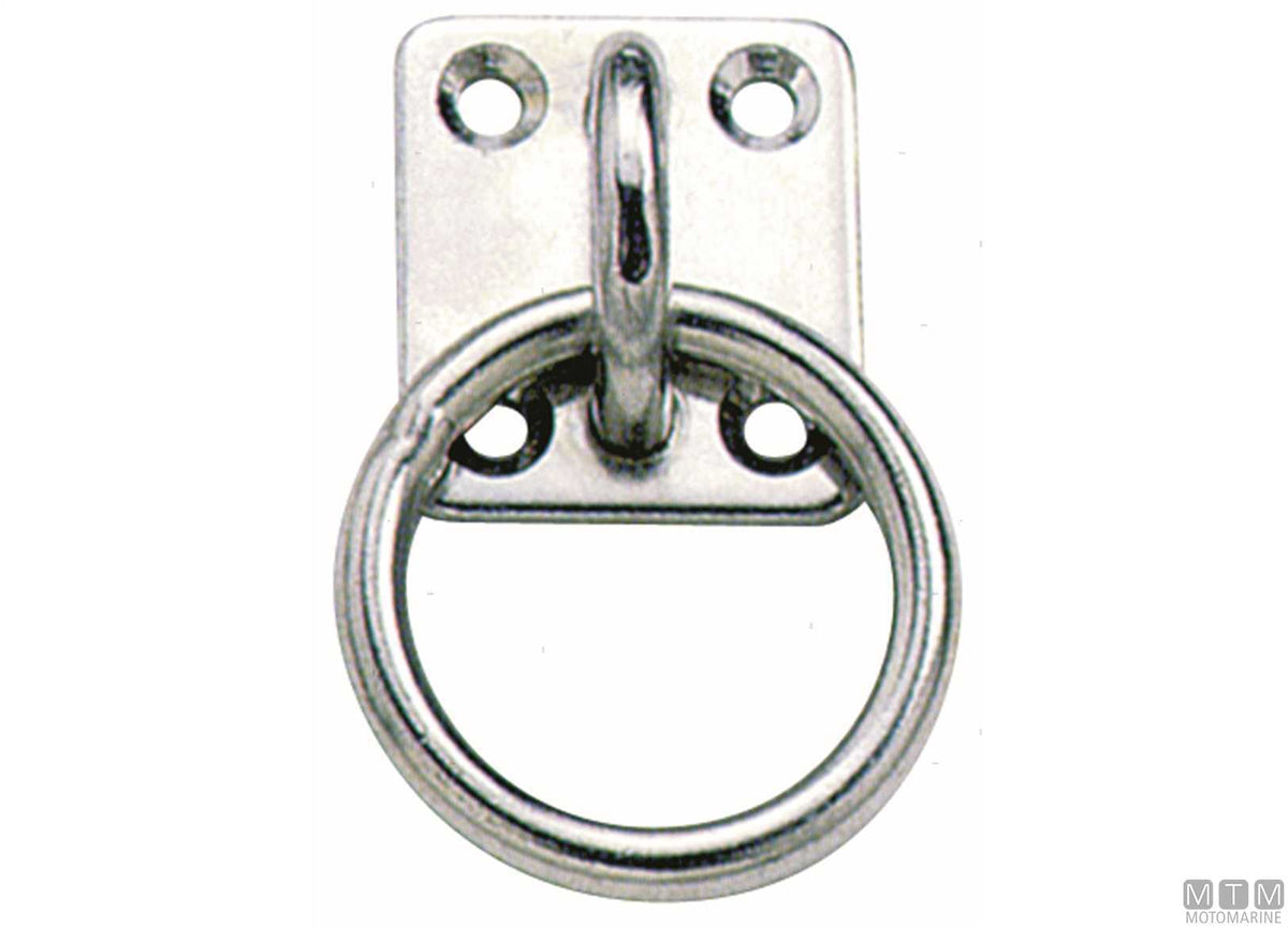 Ring on plate 4 holes Ø5 mm stainless steel 316 - original photo Motomarine Srl