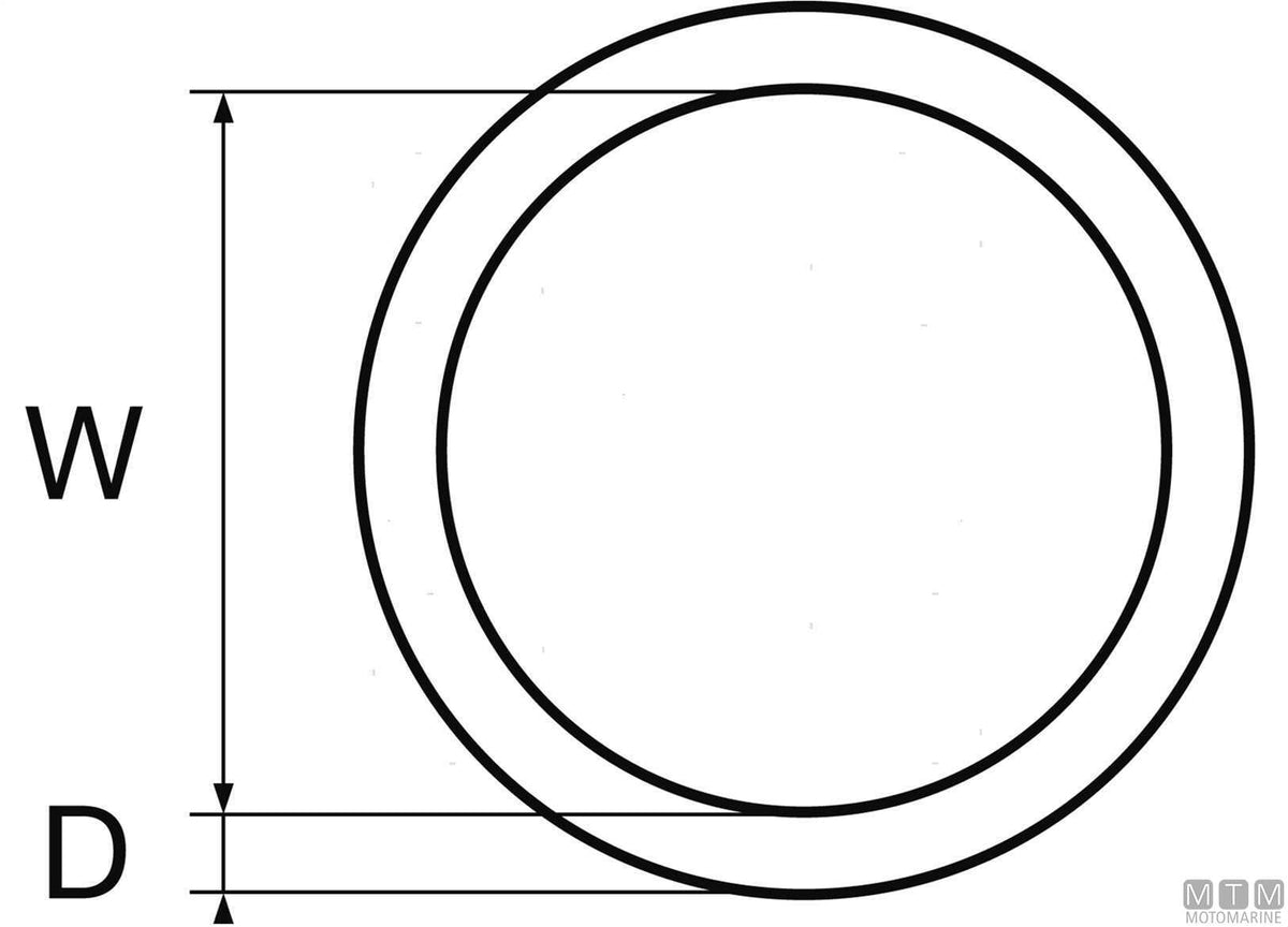 Round ring Ø6x50 mm stainless steel 316 - original photo Motomarine Srl