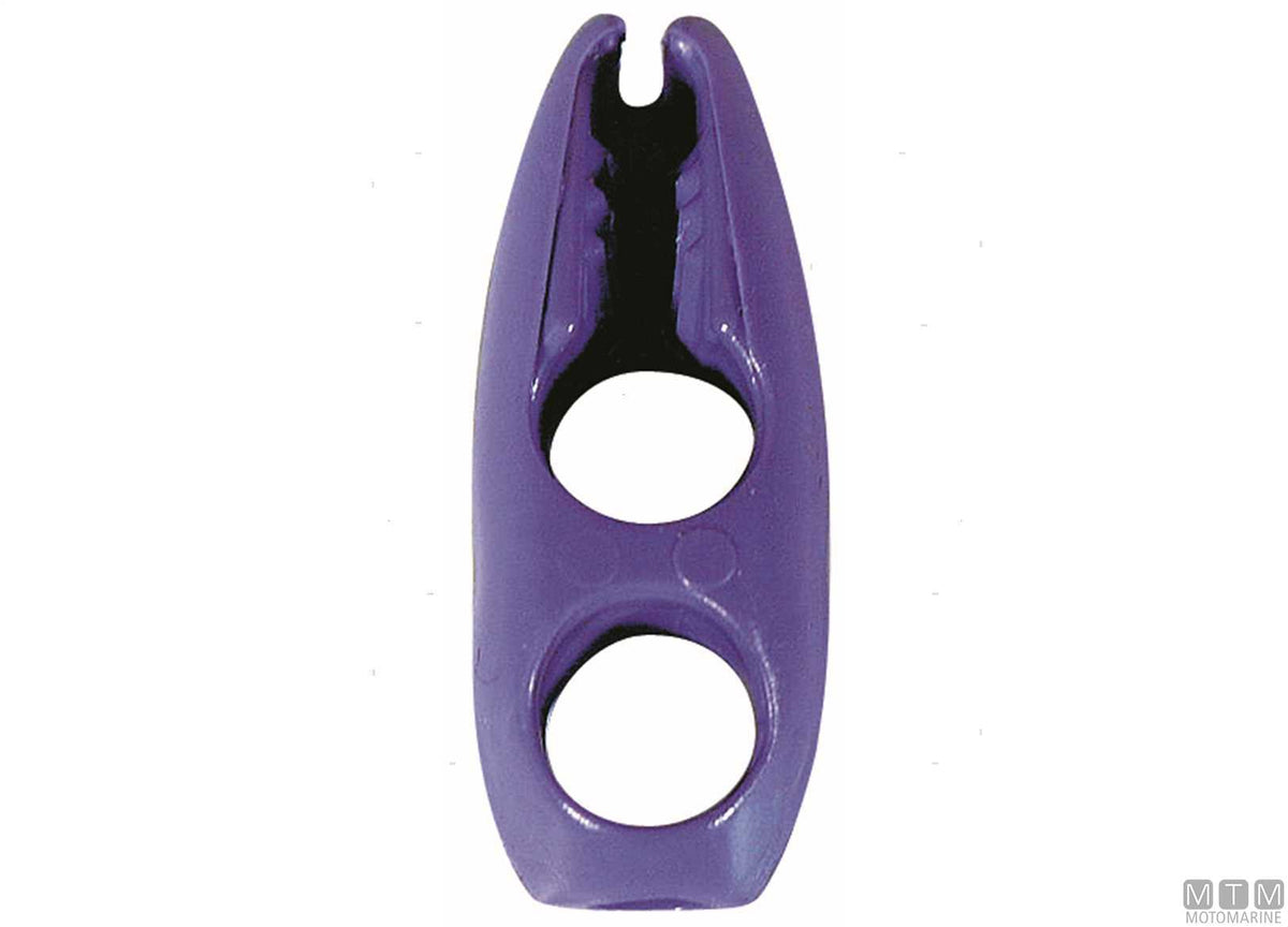 Self-locking nylon hook for elastic cord Ø5/6 mm, blue - original photo Motomarine Srl